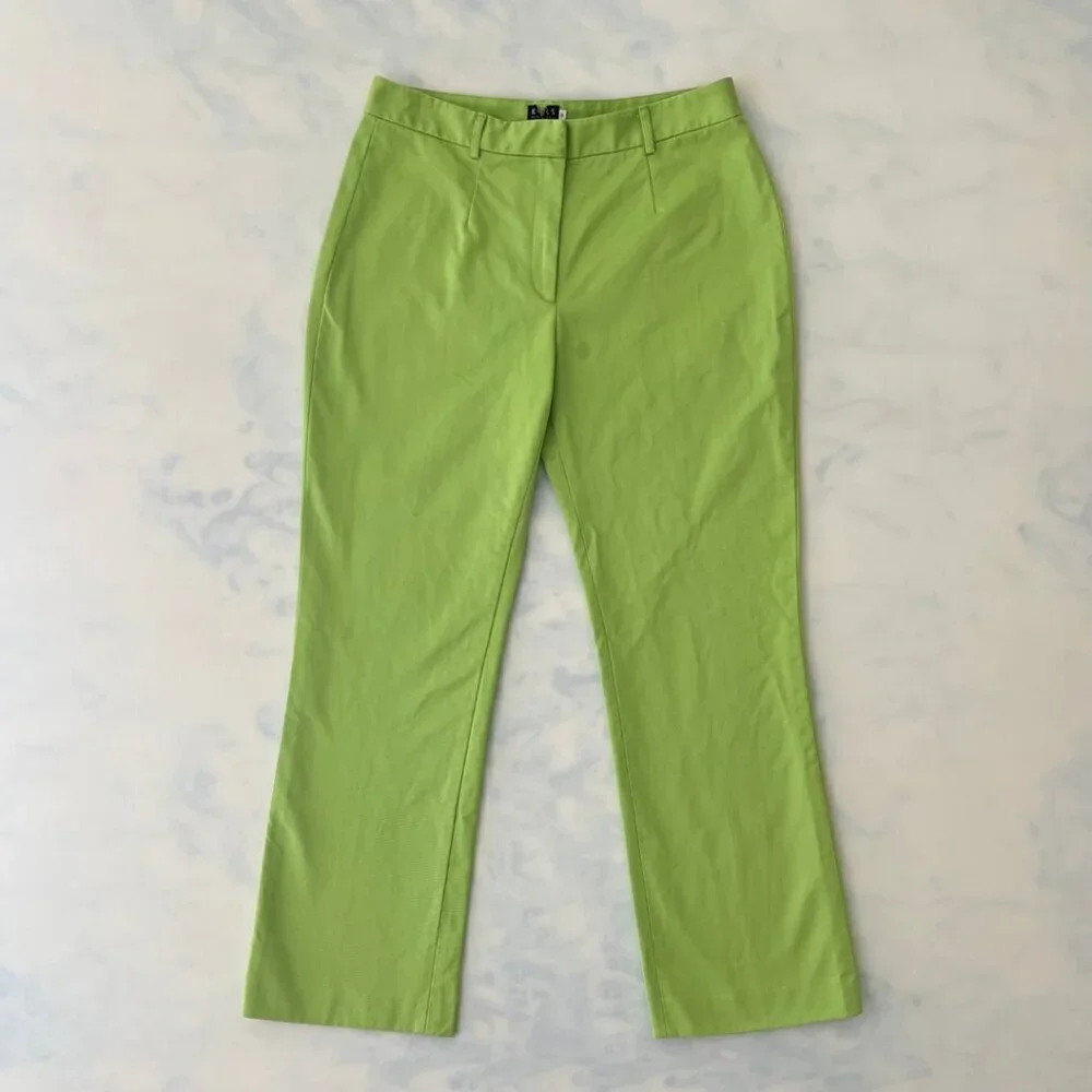 Michael Kors Retro Y2K Green Cotton Trouser Pants
